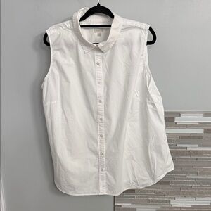 Talbots White Sleeveless Blouse